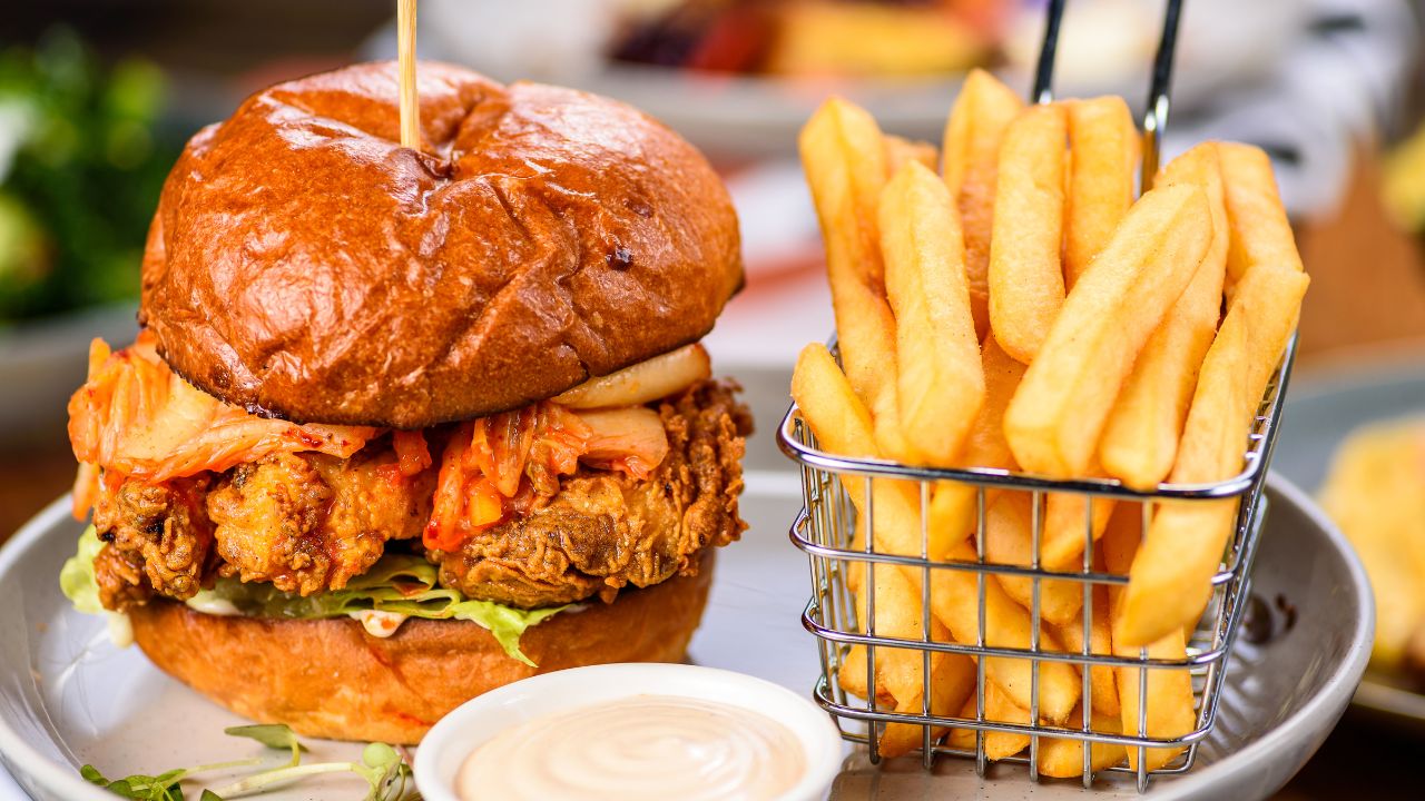 Russian Sausage Double Chicken Burger